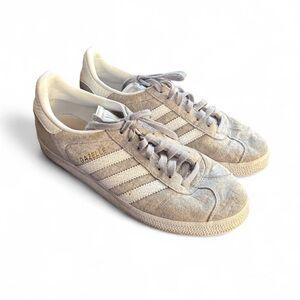 adidas Gazelle Sneakers in Light Gray and Off-White